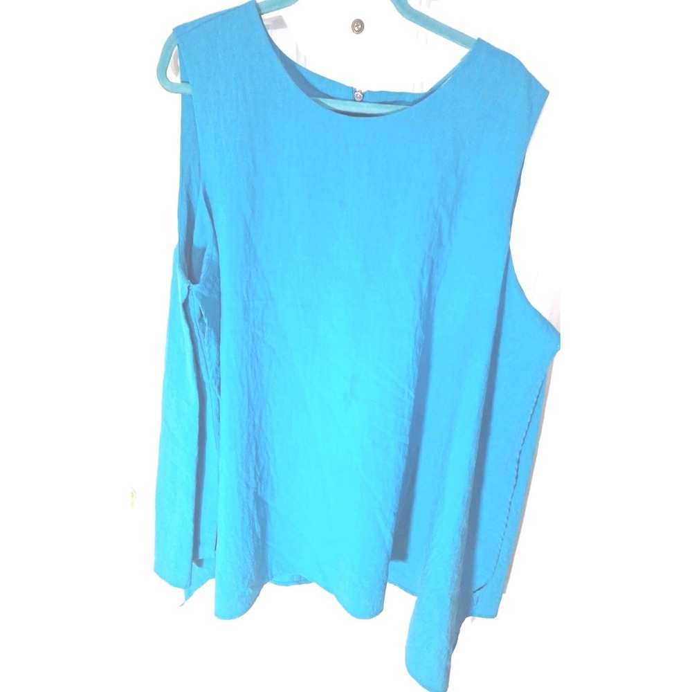 Lane Bryant Womens 24 Lovely Teal Layered Tank Top With Zip In Back 269